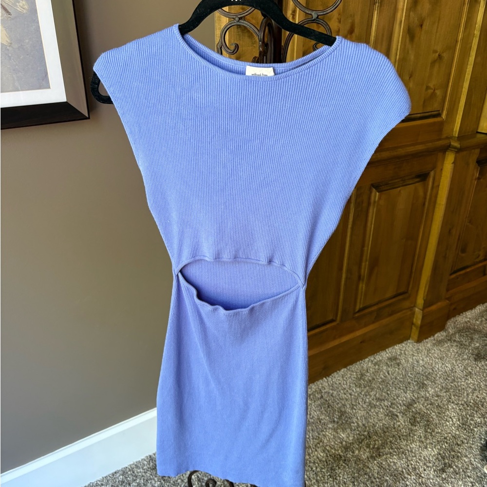 Wilfred Blue Tie Front Ruched Sheath Dress